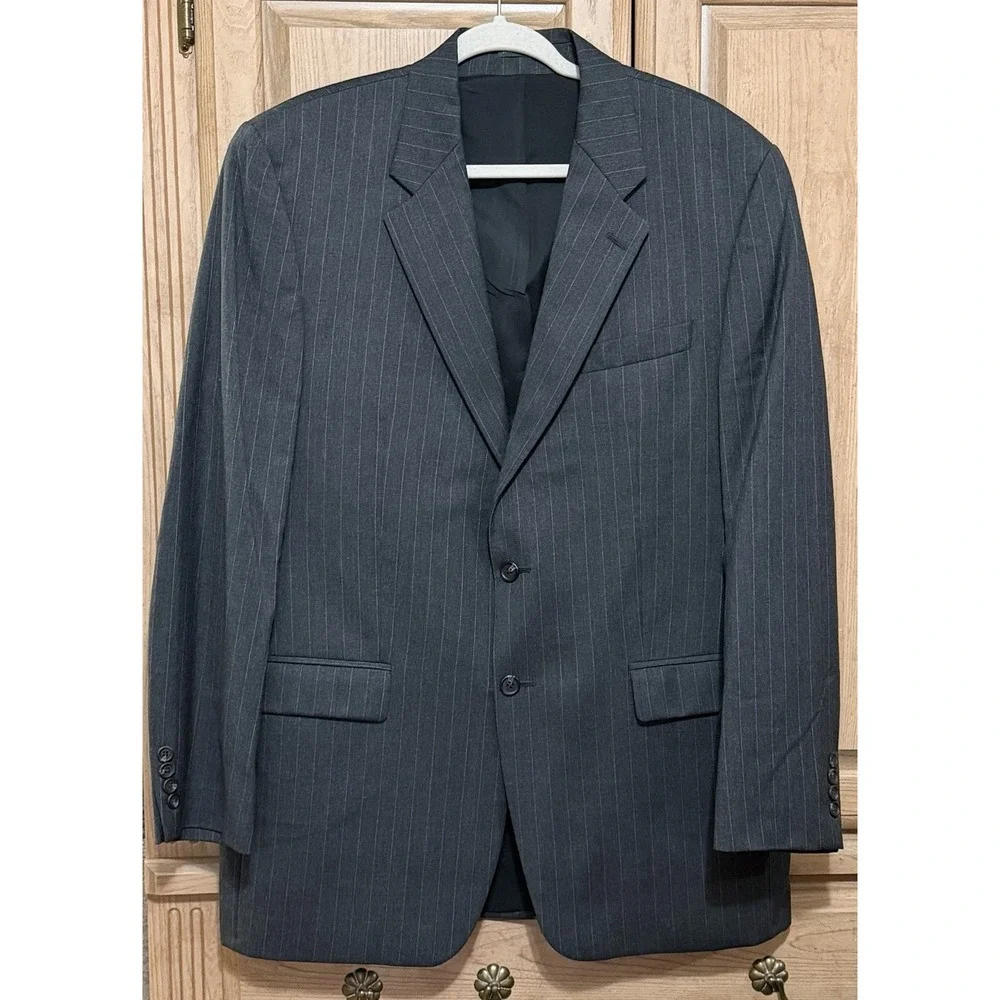 Lauren by Ralph Lauren Gray Classic Wool Sports Blazer Suit Jacket Size 42L